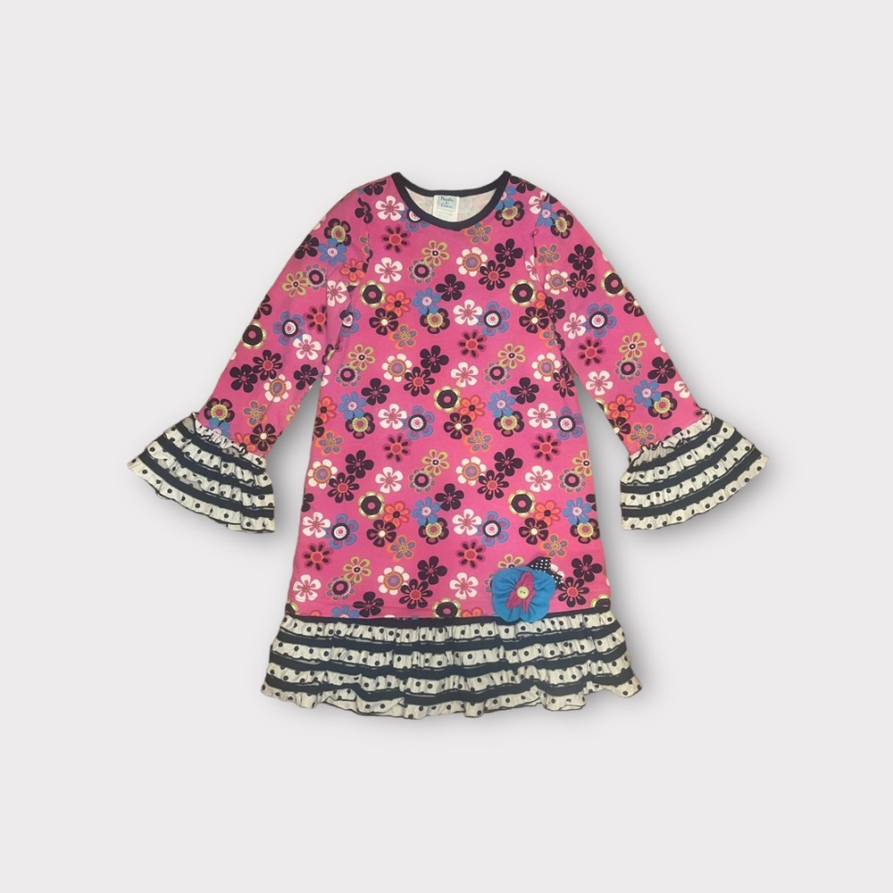 Peaches n Cream Floral Polkadot Mixed Print Dress